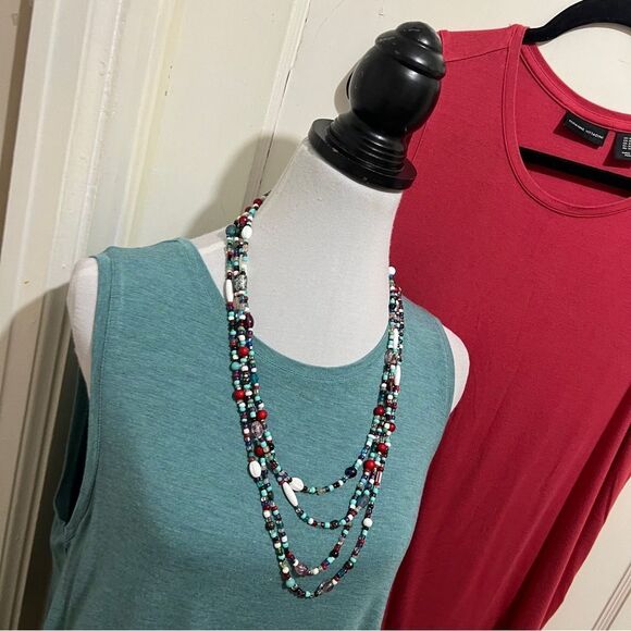 Adrienne Vittadini Bundle of 2 Red and Blue Tank Tops Women's XL - Picture 7 of 12